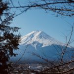 富士山与烟火晚会