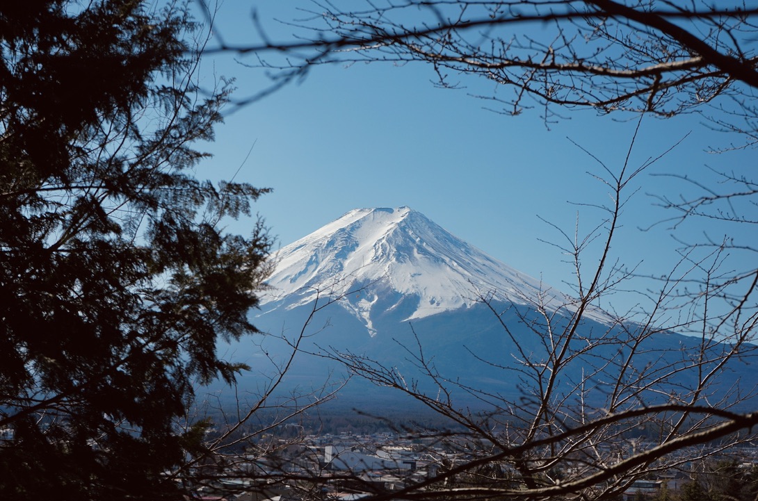 富士山与烟火晚会